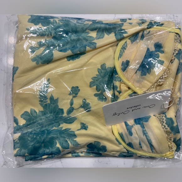 Selfie Leslie Fortune Lace Trim Mesh Dress Floral M S - Picture 5 of 5